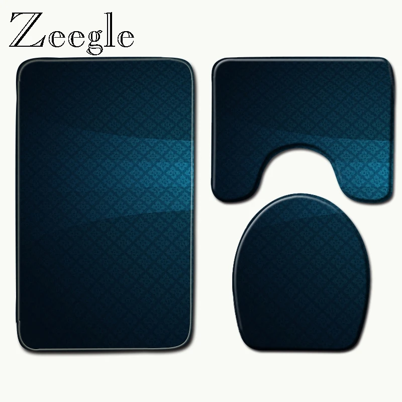 Zeegle 3 шт. для ванной на нескользящей подошве Туалет коврики комплект коралловый