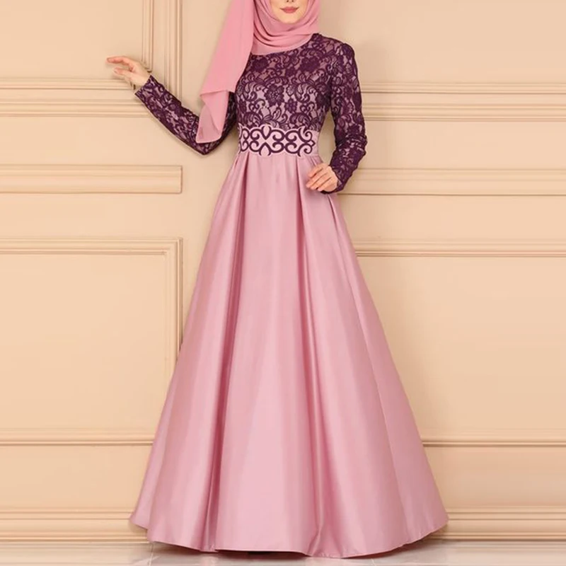 MISSJOY мусульманское женское Платье абайя кружевное винтажное арабское кимоно Jubah Дубай элегантная Исламская одежда Femme Robe S-5XL Платье