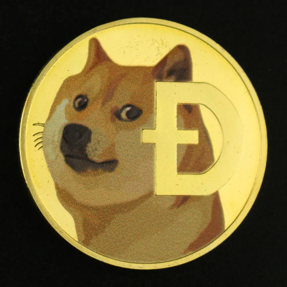 Коллекционная позолоченная сувенирная монета Dogecoin к Луне | Дом и сад