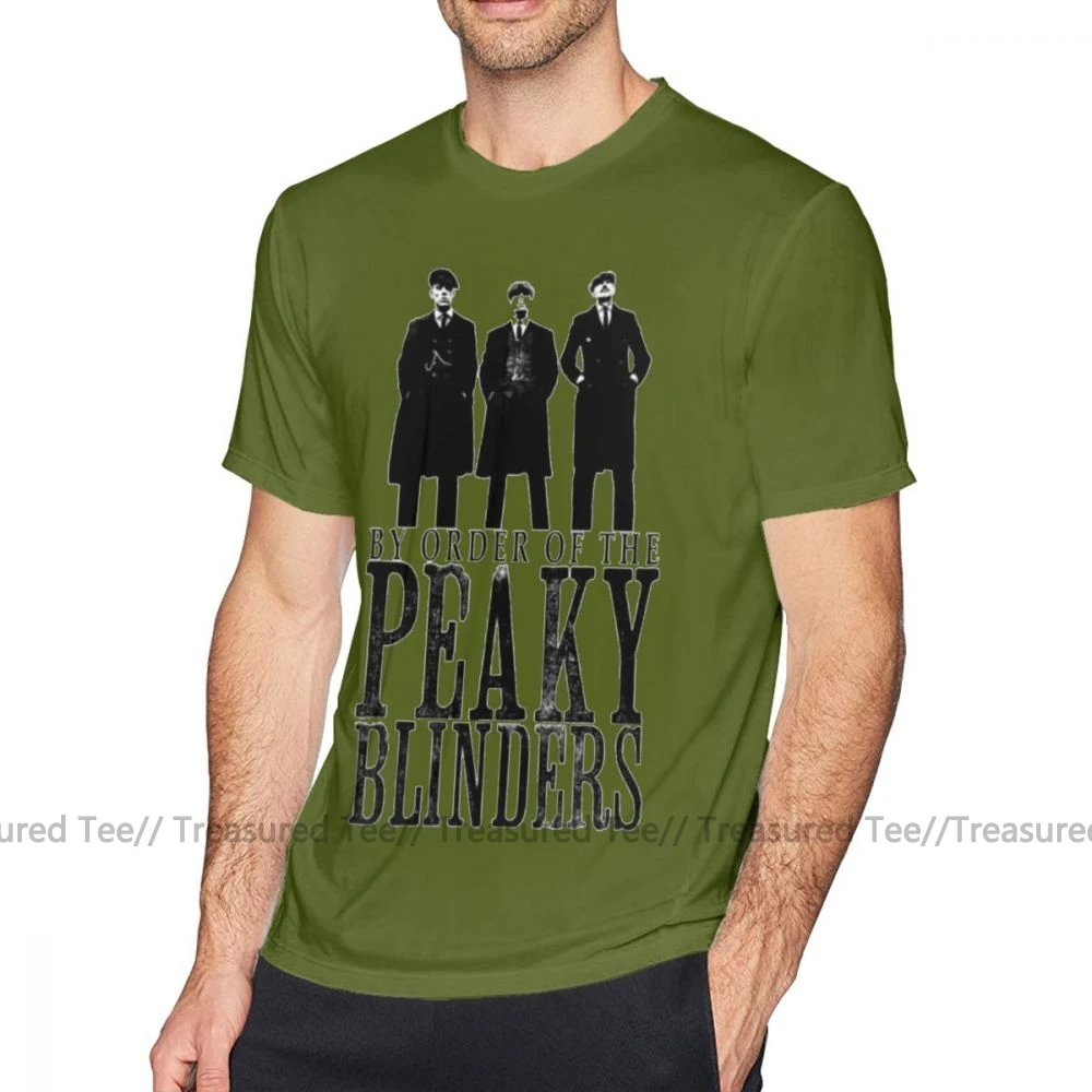 Футболка Peaky Blinders, футболка Peaky Blinders, футболка с графикой, 100 хлопок, футболка с коротким рукавом, 6xl, Мужская модная Милая футболка - Цвет: Army Green