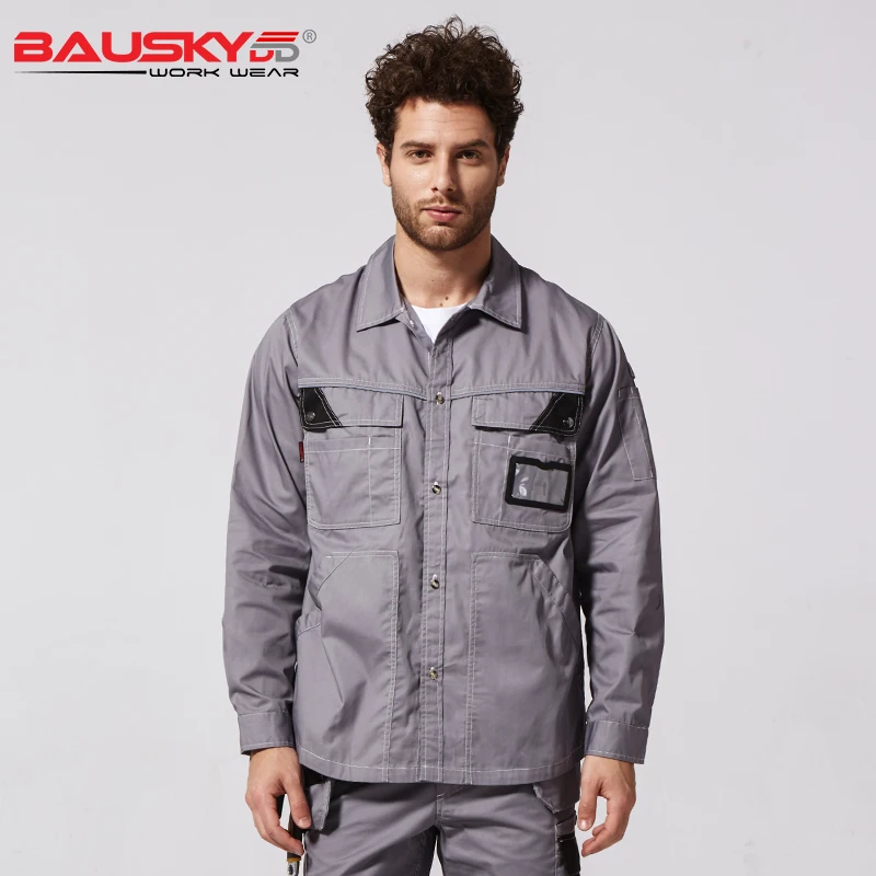 Bauskydd B229 спецодежды Осень/Весна Мужская Рабочая Рубашка Мульти Карманы с длинными