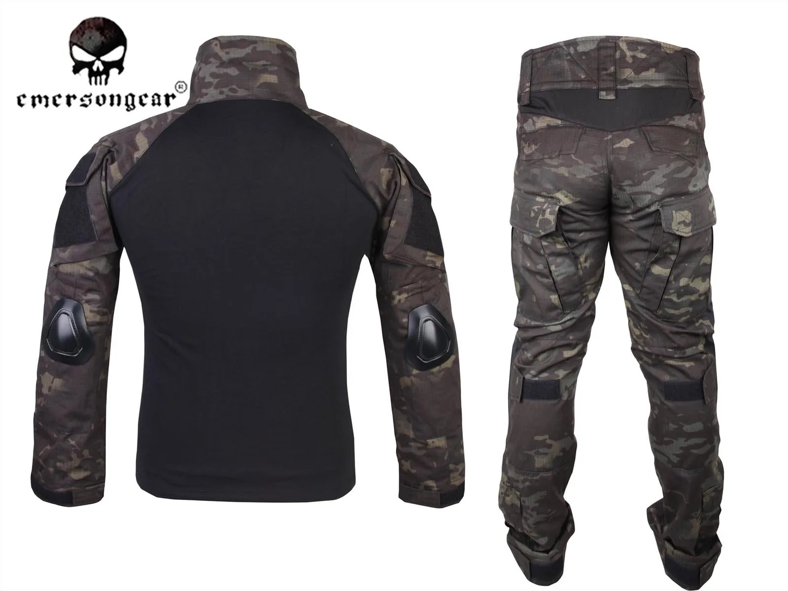 EMERSON Combat Gen2 Shirt Pants Suit Airsoft Military Tactical bdu Uniform Multicam Black EM6971