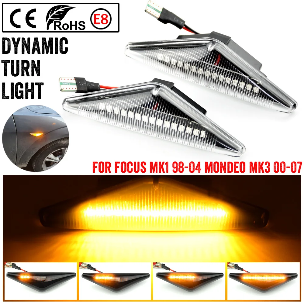 

For Ford MONDEO 3 MK3 FOCUS 1 MK1 Flowing Side Repeater Light LED Dynamic Side Marker Turn Signal Lights Indicator Blinker Lamp