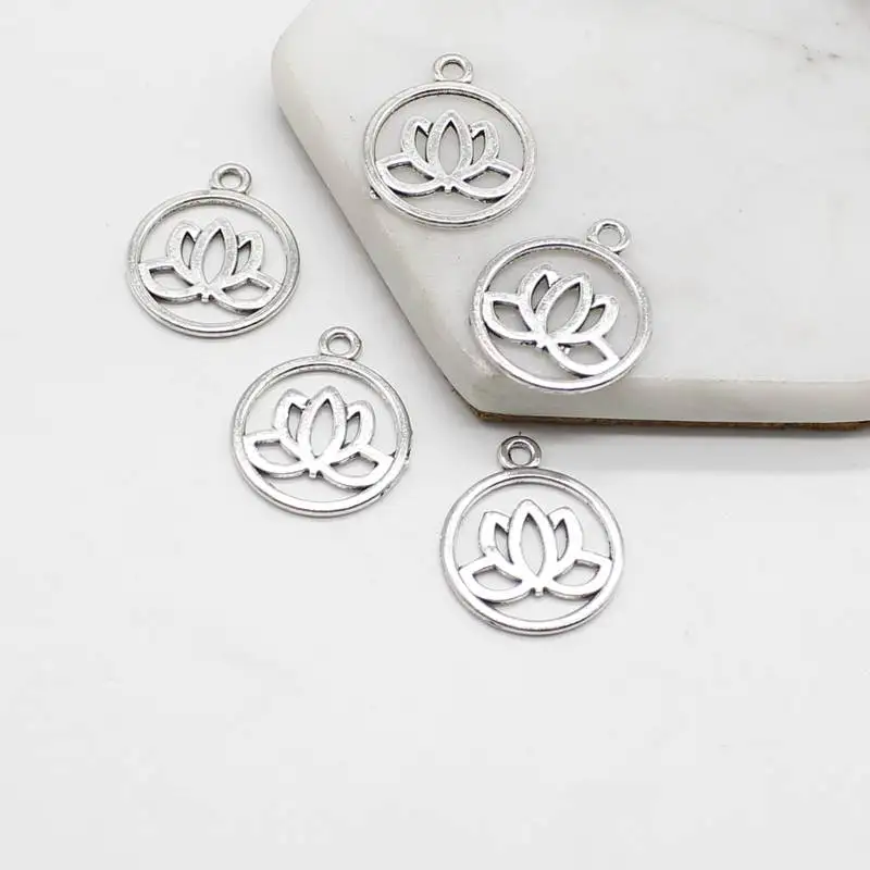 

10pcs Buddhist St. Lotus Lotus Necklace Pendant DIY Personalized Exquisite Accessories Ancient Silver Lotus Pendant Jewelry Acce