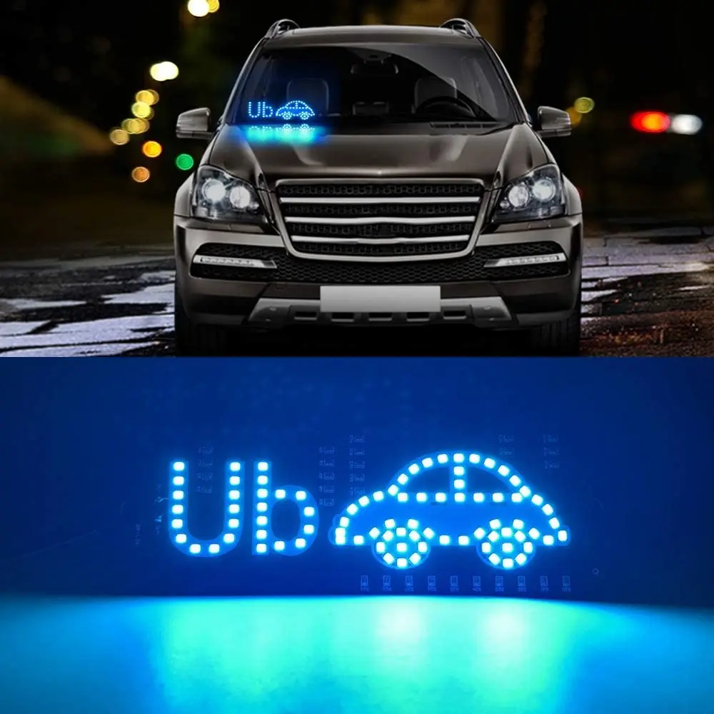

LED UbCar Glow Sign Decal Hook On Car Window Decor USB DC12V Charger Flashing Hook Suction Cup Car Inverter