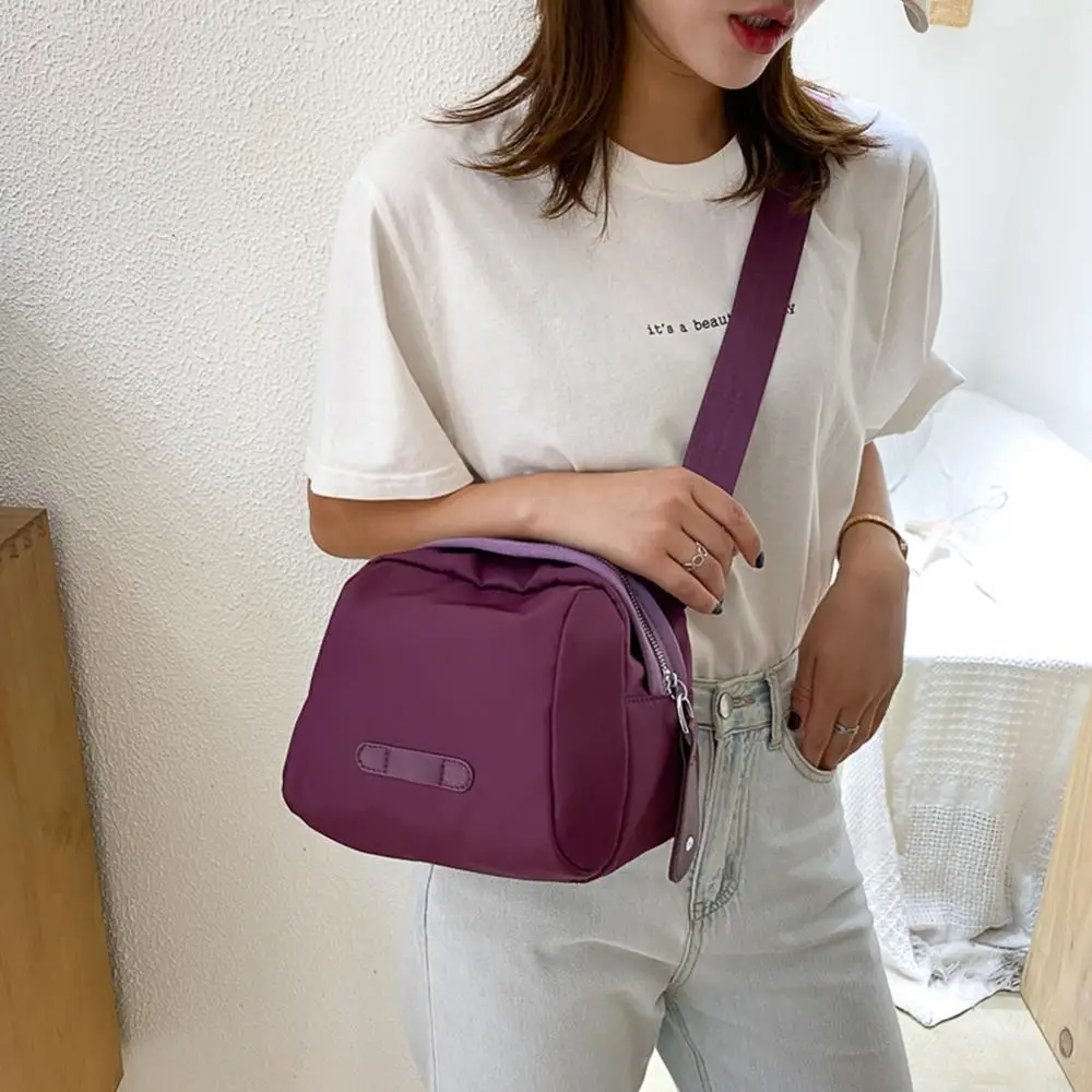 

Casual Nylon Big Shoulder Bags For Women 2021 Shell Shaped Solid Color Crossbody Money Phone Pouch Female Travel Bag sac femme