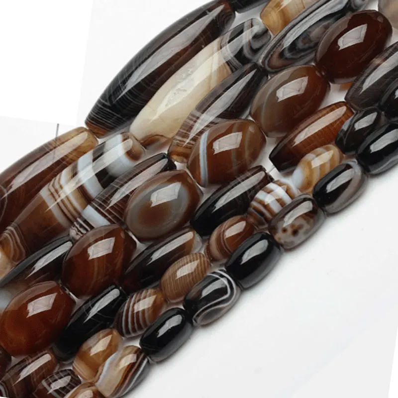 

Natural Brown Onyx Agates Rice Accessories Beads For Jewelry Making DIY Jewelry Bead For Women Gifts 8 10 12mm