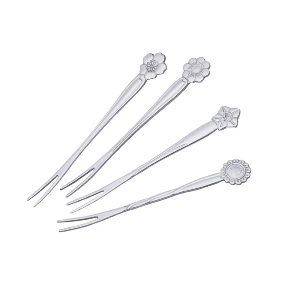 

Stainless Steel Creative Flower Shape Salad Fruit Fork Cake Dessert Table Forks Supplies Tableware Kitchen Dishes Accessories