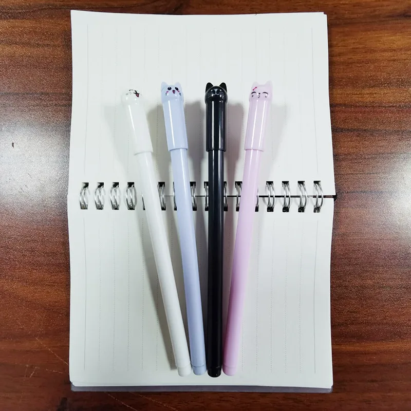 

100 Pcs Promotional pen gel pen 0.35mm Cute cat Magic Pens Kawaii Gel Pens For School Writing Novelty Stationery Girls Gifts