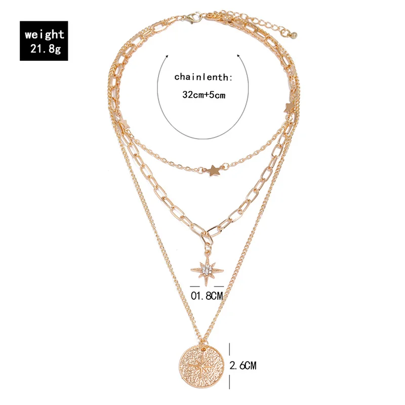 

AE-CANFLY 2020 New Fashion Jewelry Sunflower Necklace Women's Accessories Retro Alloy Multilayer Necklace Women Necklace