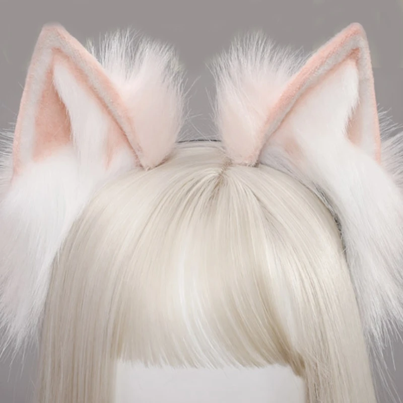 Lolita Plush Hair Hoop Cat Ears Headwear Furry Hairband Cute Headpiece Anime Kitty Fancy Dress Cosplay Accessories 