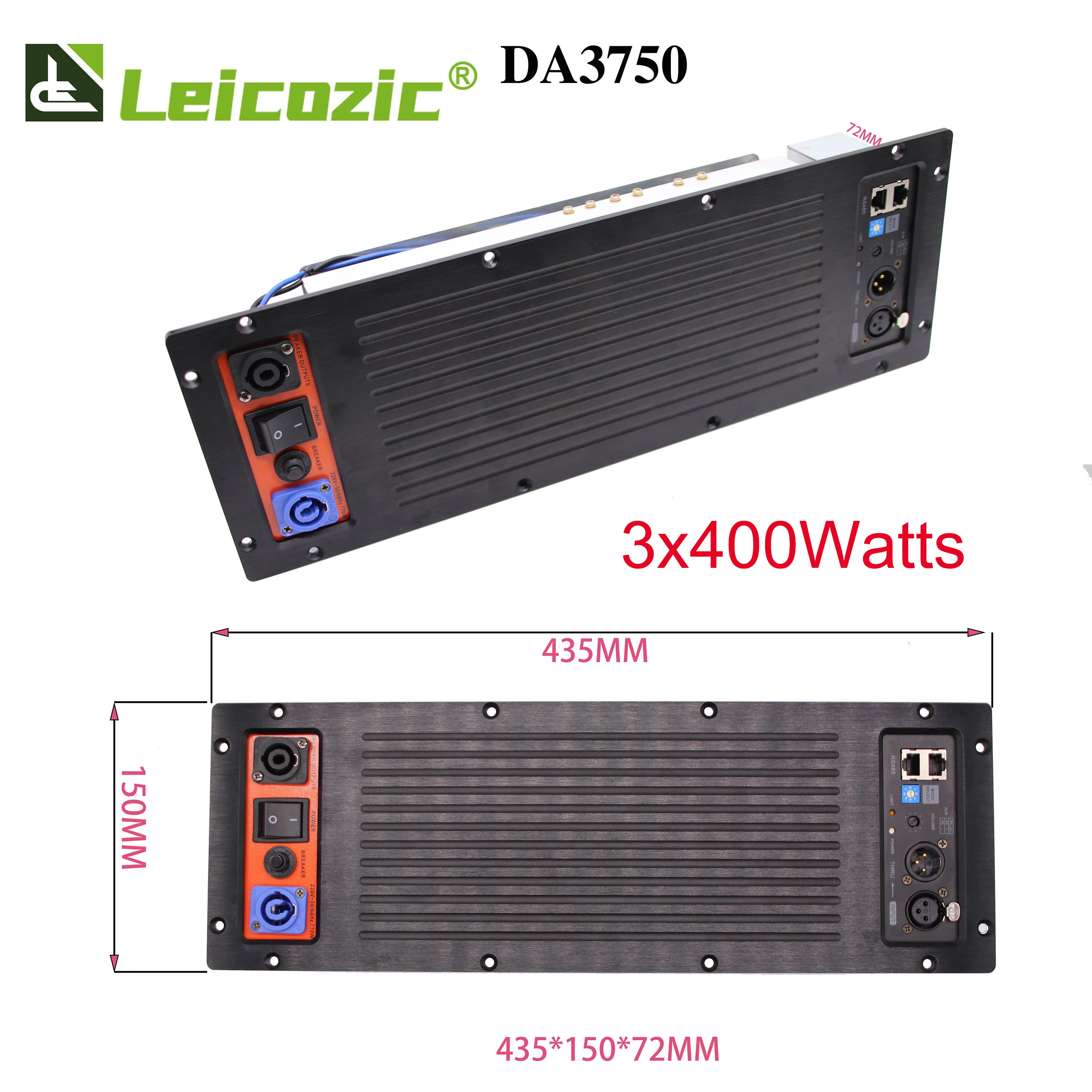 Leicozic 3 канала 400 Вт на 8hms модуль усилителя Max 750W X3 Профессиональный Динамик