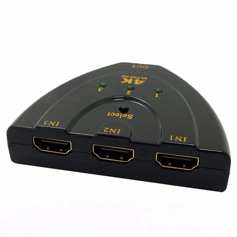 Коммутатор совместимый с HDMI 3 порта 4K * 2K разветвитель селектор 3x1 видео Ultra HD 1080P