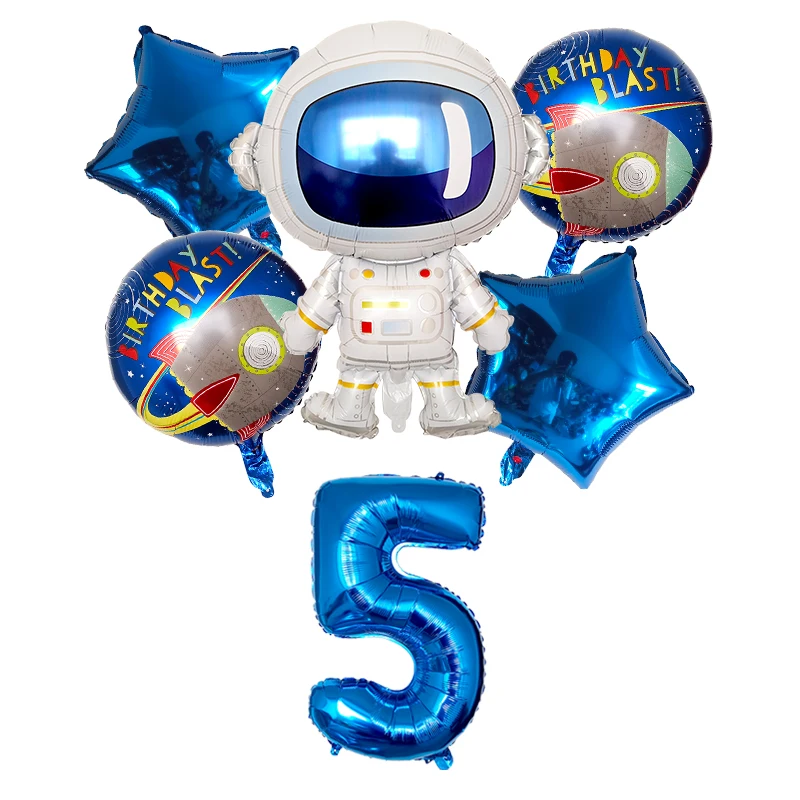 6 шт./лот Космическая вечеринка астронавт воздушный шар ракета фольга Воздушные