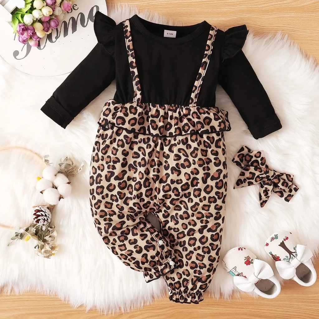 

Baby Autumn Clothes Newborn Baby Romper Clothing Leopard Print Baby Boy Girl Romper Jumpsuit Cute Baby Outfits