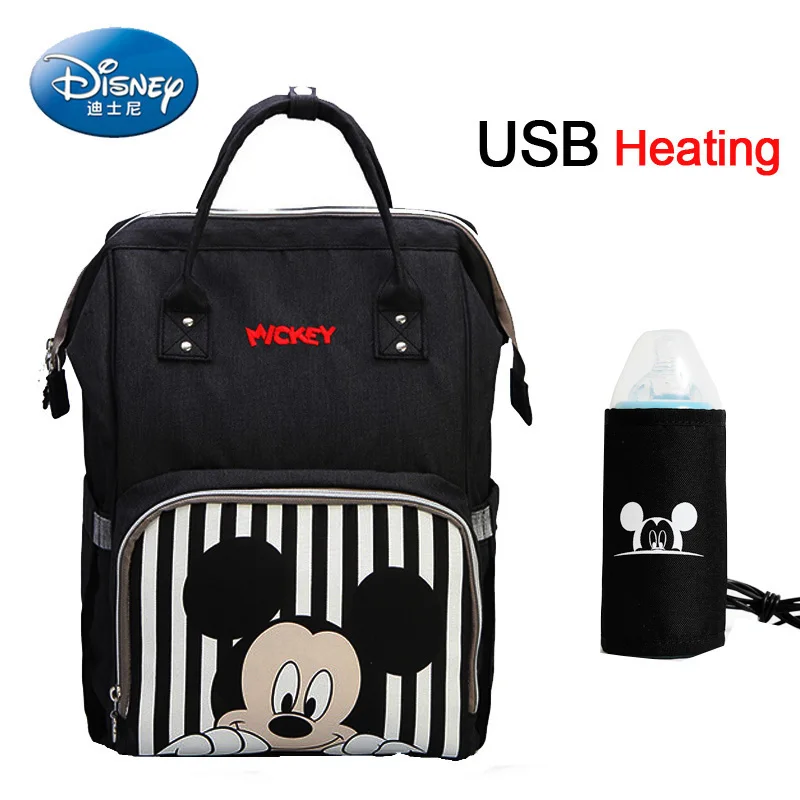 B01 Сумка для подгузников disney, рюкзак Bolsa Maternidade, водонепроницаемая сумка для коляски, USB, детская бутылочка, грелка, Микки, Минни, дорожный рюкзак для мам - Цвет: B01