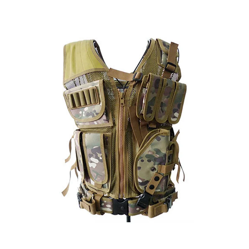 Военная охотничья жилетка CS черная камуфляжная сетка тактическая Wargame Body Molle Armor