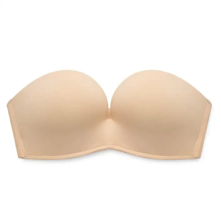 Женский Гладкий бесшовный бюстгальтер без бретелек с эффектом пуш