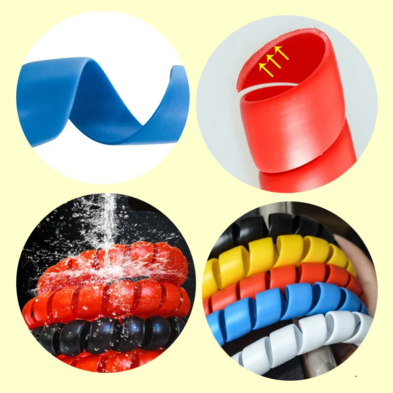 

8-16mm 2m Colorful Wire Wrap Spiral Cable Sleeve Cable Wire Protect Case Computer Cable Sort Out Wire Storage and Organization