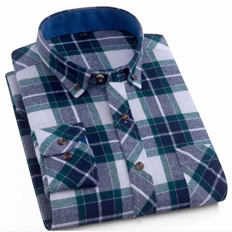Рубашка мужская с длинным рукавом фланелевая Удобная Повседневная блуза в