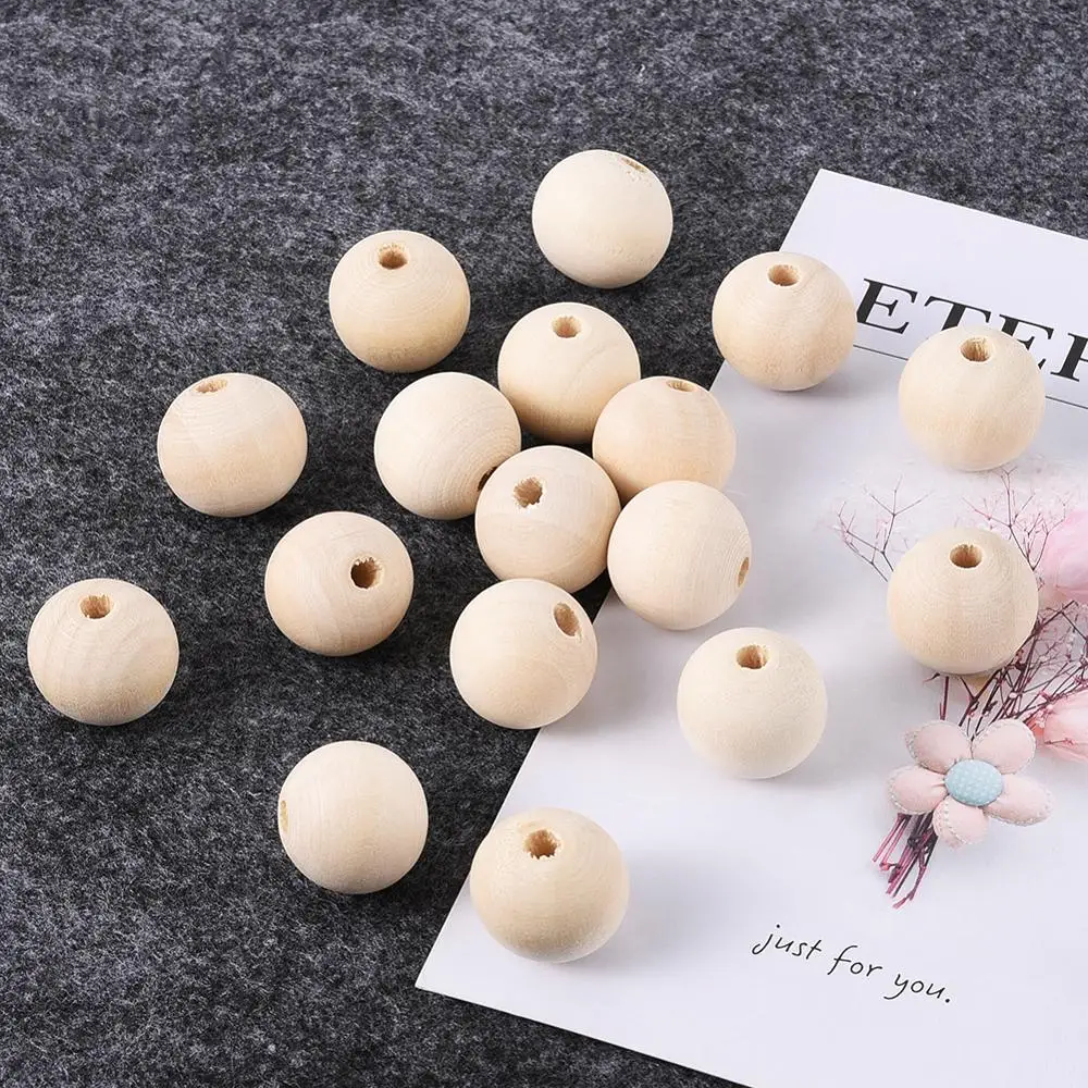 Pandahall 50 шт Круглые деревянные бусины для изготовления ювелирных изделий без