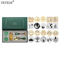 vintage sealing wax tablet beads candle detachable spoon stamp set with storage box kit diy envelope invitation craft