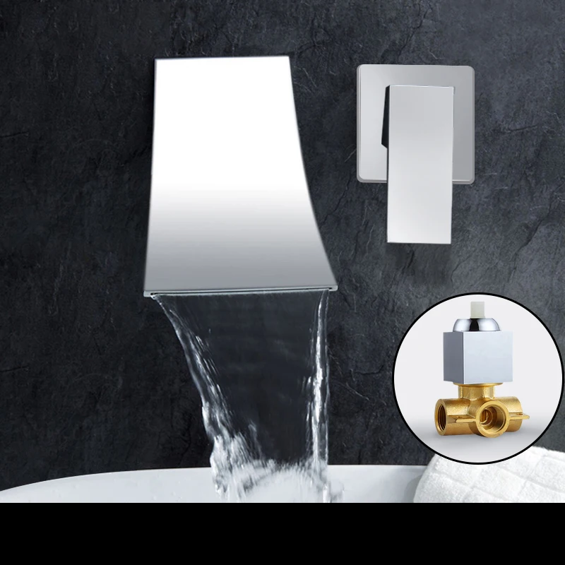 Водопад настенное крепление для ванной кран с одной ручкой Смеситель хром