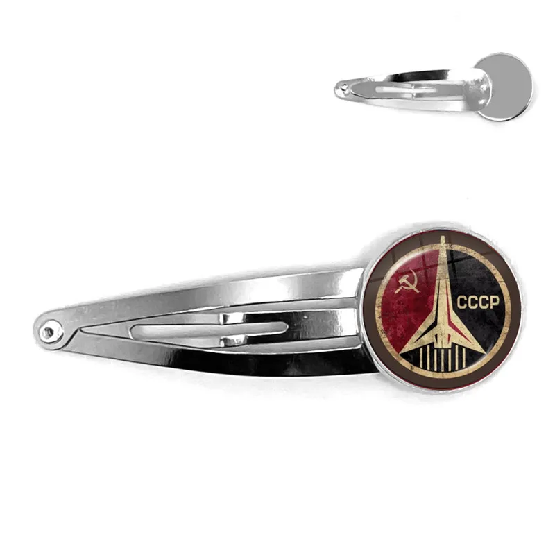 Советский СССР Сталин Ленин заколки для волос классическая красная звезда серп