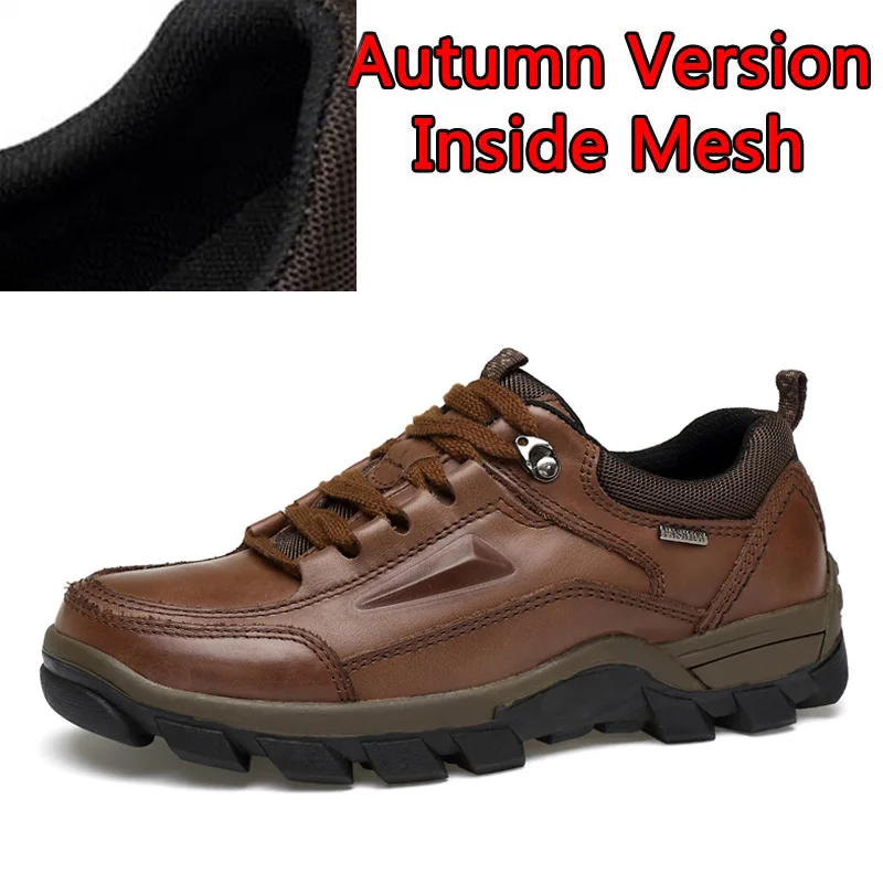 Autumn Dark Brown SURGUT/фирменные размера плюс; большие размеры 37-47 Мужская обувь Демисезонный модная обувь из натуральной кожи Повседневное туфли, дышащие лоферы на плоской подошве Мужская обувь - Цвет: Autumn Dark Brown