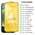 Защитное стекло 9D с полным покрытием для iPhone, Защита экрана для iPhone 13, 12, 11 Pro Max, 8, 7, 6S, 6 Plus, X, XR, Xs Max, 13 Mini, стекло