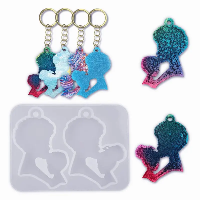

1PCS DIY Resin Mold Mother's Day Pendant Mother-child Keychain Crystal Epoxy