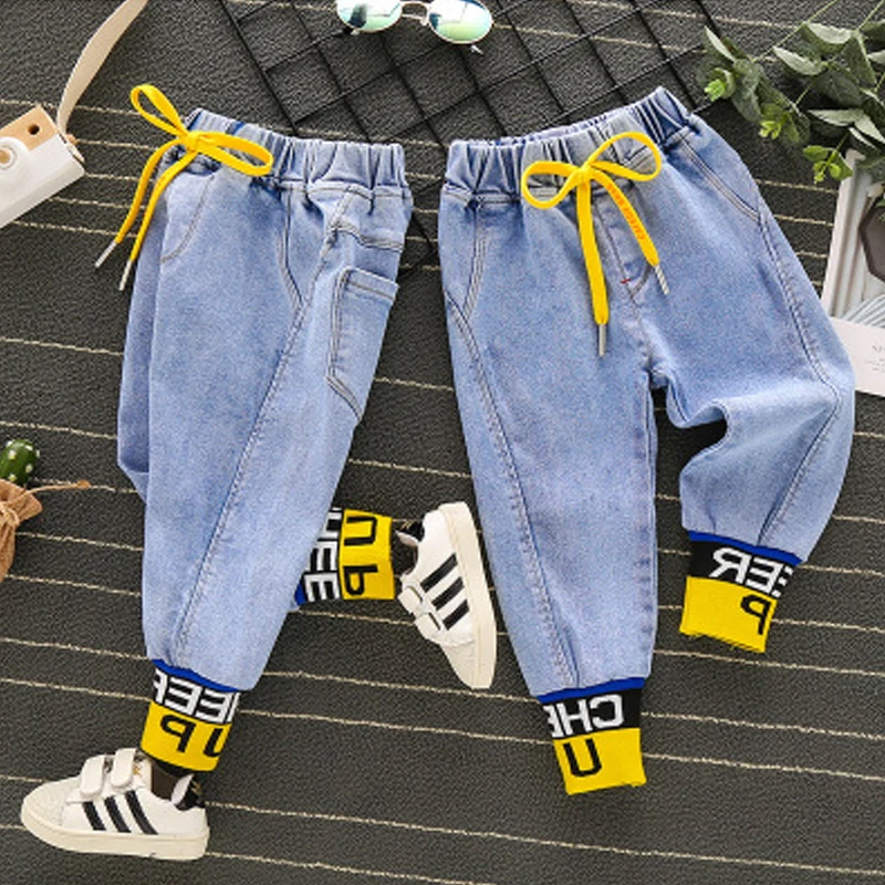 Весенние штаны в Корейском стиле детская одежда детские джинсы популярные брюки