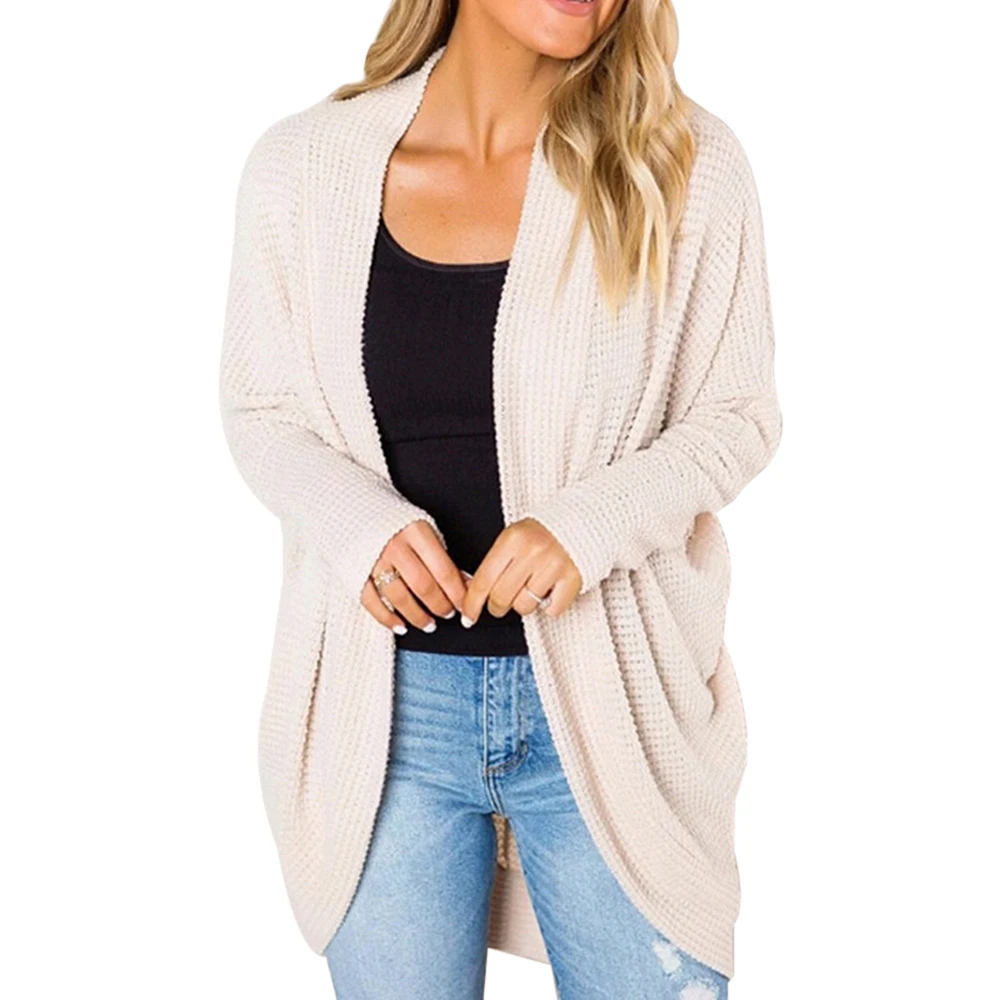 Осенне-зимний Повседневный трикотажный кардиган с рукавом летучая мышь Женский