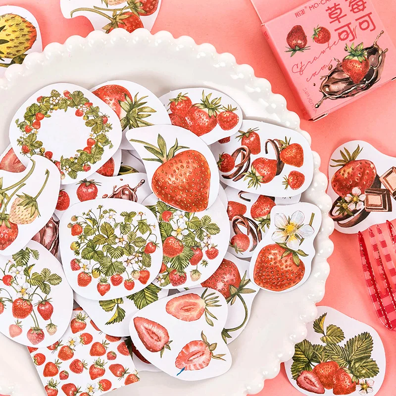 

46pcs/1lot Cute Strawberry Stickers Diary Planner Decorative Mobile Stickers Scrapbooking DIY Craft Stationery Label Stickers