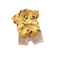 new summer baby clothing children boys fashion printed shirt shorts 2pcssets toddler casual cotton clothes suit kids tracksuits