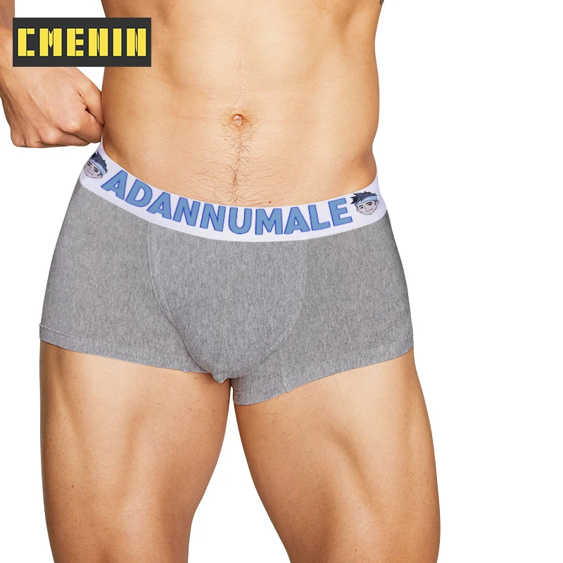 

Мужские трусы боксеры в стиле Ins AD7104, черные дышащие трусы из хлопка, сексуальное нижнее белье для мужчин, гей-трусы, 2019