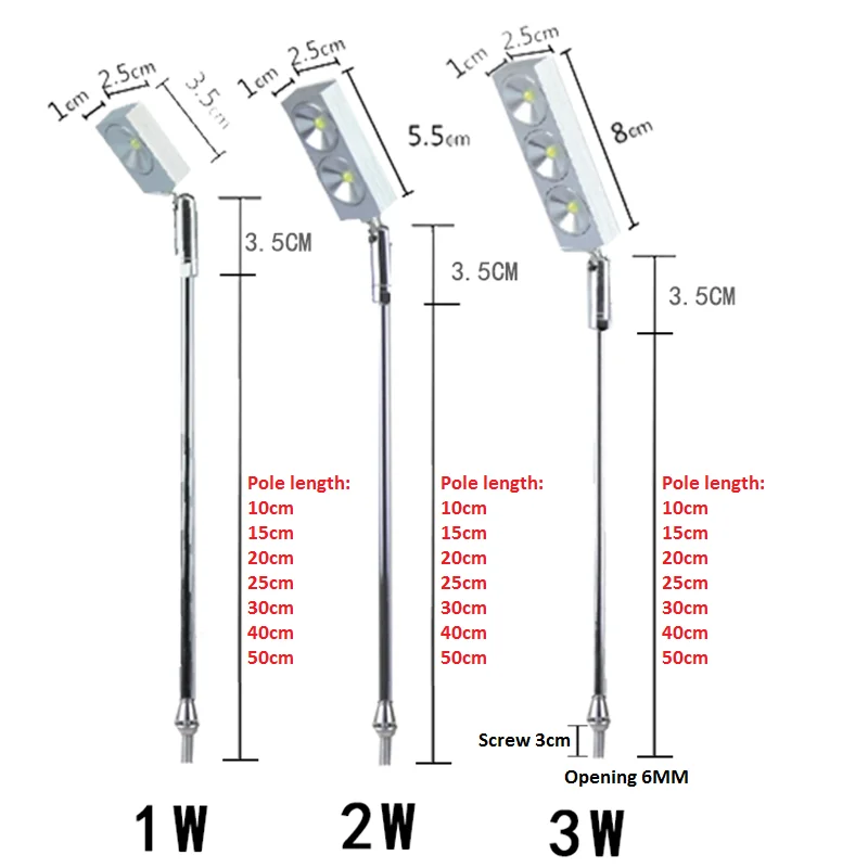 Светодиодный счетчик ювелирных изделий точечное освещение полюс лампа 3w золотые