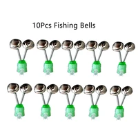 10pcsset twin spiral bells fishing bite alarms outdoor night carp fishing rod tip clips tool accessories peche