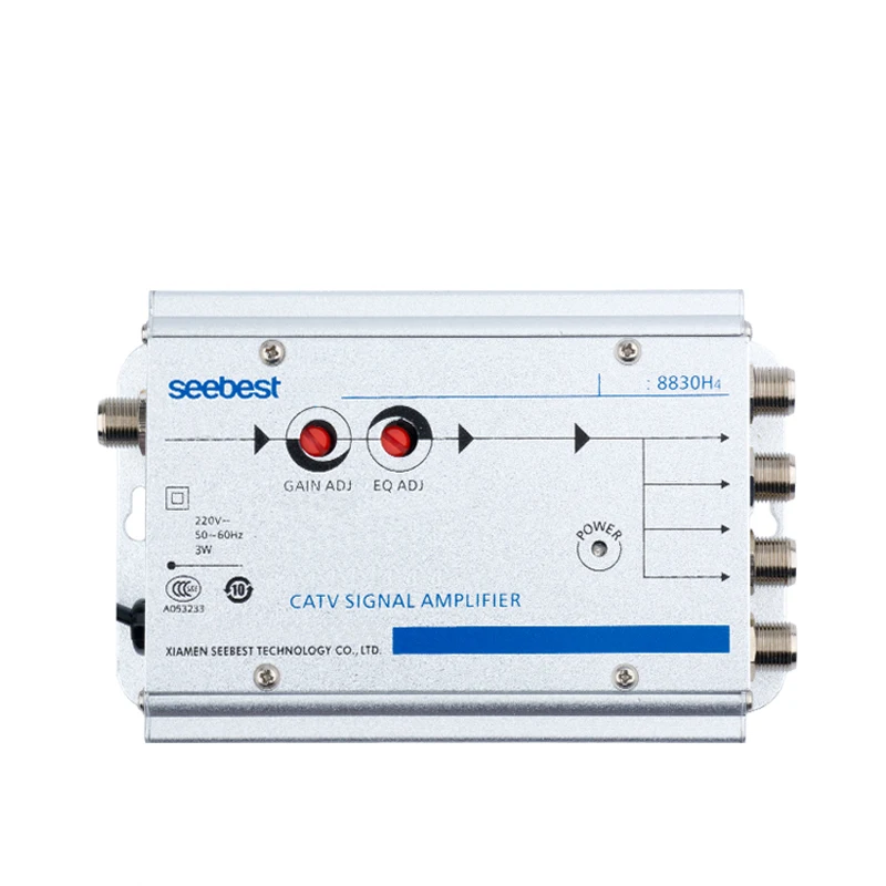 AC 220V ЕС вилка 30 дБ регулируемый кабель 45-860MHz 2W ТВ усилитель сигнала 1 в 4 Out CA |