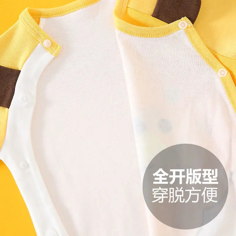 

Baby bag fart clothes summer short sleeve cotton baby girl triangle climbing clothes boys' thin clothes newborn full moon