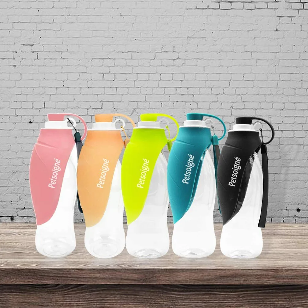 

Portable Dog Water Bottle in Silicone Pet Water Bottles Foldable for Travel Walking Hiking