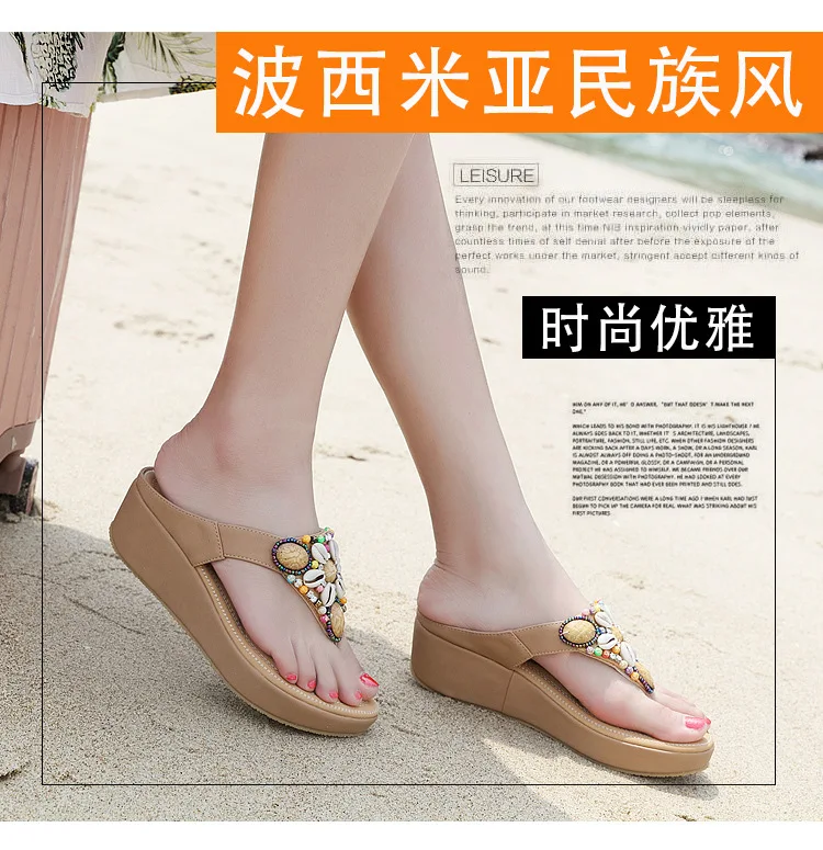 Summer Women Slippers Retro Shoes Beautiful Fashion Flip Flops Ladies Bohemia Platform Female Footwear Outdoor Big Size Slides