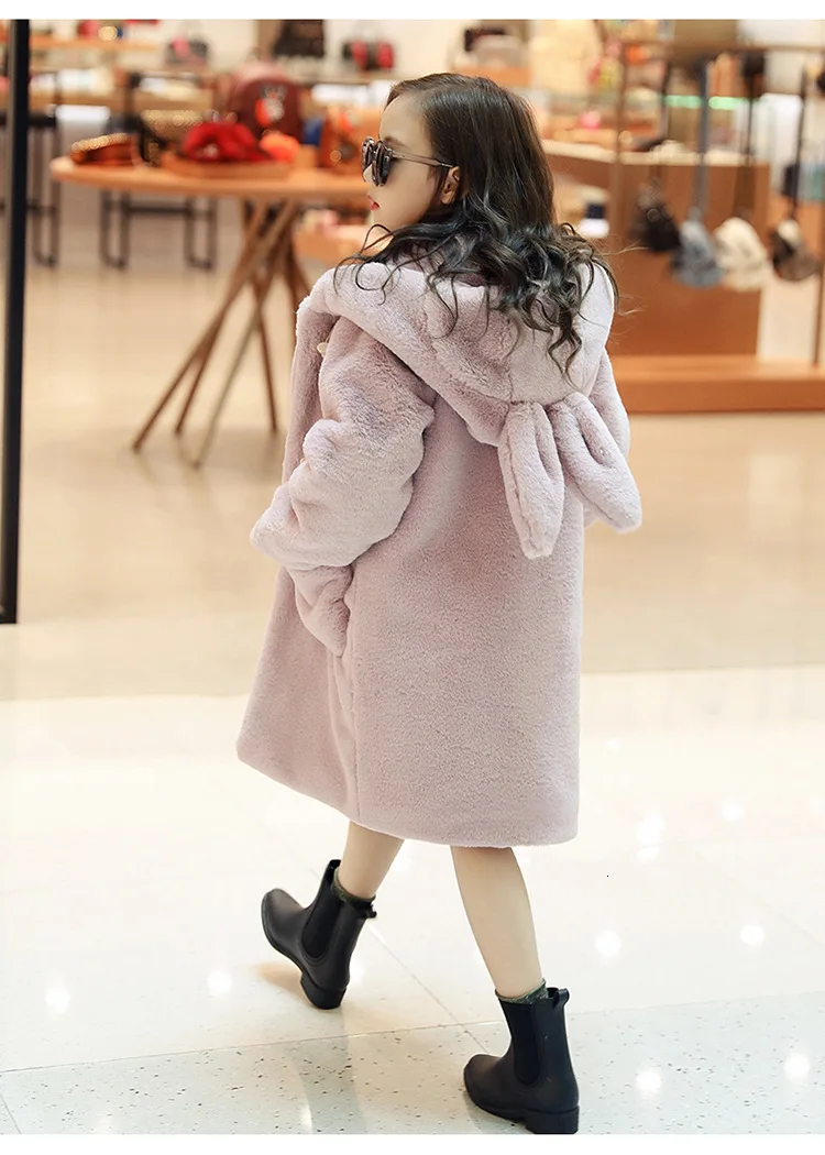 30 degrees Children Baby girl clothing Winter Thicken Parka Kids Faux Fur Hooded Coat Plus velvet Jackets clothes snowsuit