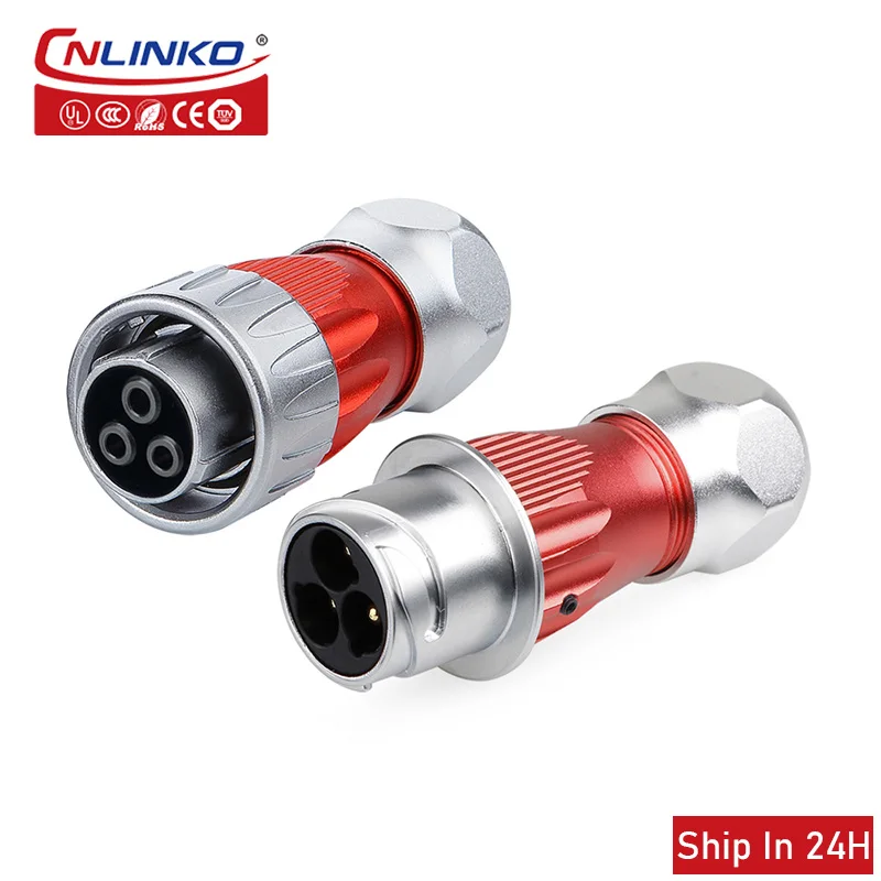 

Cnlinko DH24 M24 Waterproof Connector 3.4pin Quick Disconnect Docking Connector for Agriculture and Woodworking Equipment