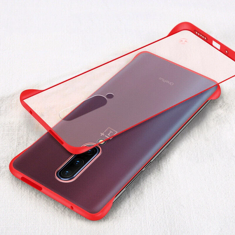 Бескаркасный чехол для OnePlus 7 Pro 6 6 t прозрачный жесткий чехол для One Plus 7pro 6 t Защитный матовый чехол для телефона 1+ 7 - Цвет: Красный