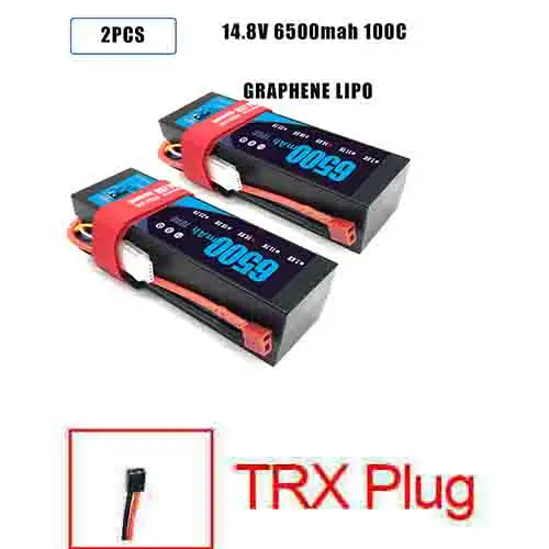 2PCS4S6500HARDTRX DXF Lipo 4S Батарея жесткий чехол 14,8 V 5200 мА/ч, 6500 мА/ч, 50C 100C 200C AKKU для 1:8 1:10 RC автомобиль E Багги Truggy Грузовик Лодка - Цвет: 2PCS4S6500HARDTRX