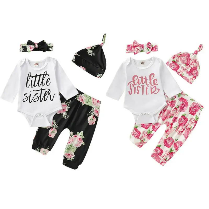 Одежда для новорожденных девочек от 0 до 18 месяцев комбинезон с надписью Little Sister
