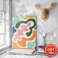 colourful dairy cow pattern art poster vintage abstrace canvas painting prints living room home decor wall picture wall art