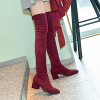 thigh high boots women 2020 winter fashion boots new over knee boots women shoes sexy high heels boots red warm fur black boots
