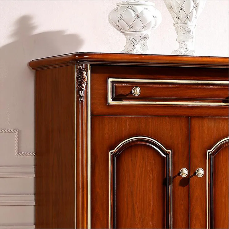 Антикварная раздвижная дверь обувного шкафа woden Европейский стеллаж для обуви